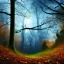 Placeholder: fall forest subway fallen tree leaves , very beautiful environment and sky