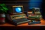 Placeholder: retro tech on a desk, imersive sureal landscape