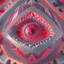 Placeholder: Optical Illusion, eye, pink orange red silver, geometric Pattern render, HD, 3D , Unreal engine, solids, intricated details, vibrant colors, Unreal Engine, octane render, 8K