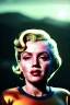 Placeholder: Ultra Realistic retro sci-fi scene, portrait, blonde woman, sweet young Marilyn Monroe face, perfect iris, tight latex coat, Strange planet background, Retro sci-fi style helmet, fog, rain, soft color, highly detailed, unreal engine 5, ray tracing, RTX, lumen lighting, ultra detail, volumetric lighting, 3d, finely drawn, high definition, high resolution.