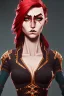 Placeholder: war-forged fantasy portrait inventor mechanical redhead