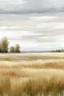 Placeholder: Neutral Landscape Printable , Fall Print, Grass Field Landscape Print, Country Oil Painting, Vintage Style Decor, Summer Print