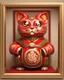 Placeholder: portrait 3D lucky cat with red costume