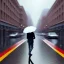 Placeholder: It is raining and the street is empty. A man is crossing the street with his hands in his pocket and not caring about the rain, colorful, beautiful, high detail, high quality.