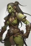 Placeholder: huge female orc braided ponytail barbarian dnd