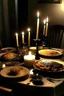 Placeholder: Dinner time with candles on the moon