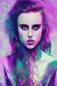 Placeholder: Danish singer MØ face, Abstract, purple tones,