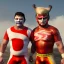 Placeholder: Realistic image of Donald trump wrestler, Mexican wrestling style, Mexican wrestling mask, chin and nose visibles, red and blue breeches, glow us flag dress, suspenders, retro style, 80s, vibrant color, highly detailed, sky background, concept art, unreal engine 5, god rays, ray tracing, RTX, lumen lighting, ultra detail, volumetric lighting, 3d, finely drawn, high definition, high resolution.