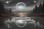 Placeholder: grey sky, planet in the sky, puddle, sci-fi, landscape, mountains, galactic cosmic influence