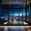 Placeholder: in luxury hall in top floor of skyscrapper in moder city at night sky, ,city scape at backgrownd