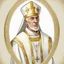 Placeholder: game avatar, man, portrait, pope priest, religion, white robe, gold, medieval