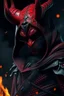 Placeholder: The devil hooded, red skin, scales, unreal engine 6, high detail, intricate, cinematic. photoshoot style, intricate, studio lighting, masterpiece , highly detailed, 8k, best quality, fire, smoke, dramatic,d,<lora:mshn:0.7>,<lyco:Warrior_Couture:0.5>,