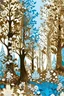 Placeholder: forest in brown and blue on a white background in baroque style