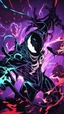 Placeholder: Mix between venom symbiote and Reaper in solo leveling shadow style with neon glowing blue