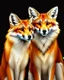 Placeholder: Drawing of two art deco foxes ultra quality