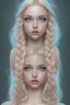 Placeholder: 20 year old girl, cute, beautiful, blonde hair, one loose braid on left side, blue eyes, big eyes, pale skin, blue dress, ice dress, long eyelashes, pink lipstick, thin lips, small nose, semirealistic, 8k resolution concept art portrait