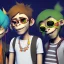 Placeholder: Portrait 3d of band <Gorillaz> style,