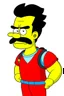 Placeholder: The Immortal from Invincible mixed with the face and moustache of Uncle Grandpa from Cartoon Network, he also has Homer simpsons hair. He has a red fannypack on the exterior of his outfit.