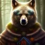 Placeholder: dnd, druid of moon, wild shape, bear, hafling, wooden accessories, furry accessories, martin freeman, wolf, hobbit, rage, nature magic, magic, oil portrait