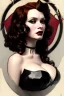 Placeholder: painting of christina hendricks as evil queen in black leather, feminie, angry, volouptous, busty, cleavage, emperious, mature, highly detailed, digital painting, artstation, concept art, smooth, sharp focus, illustration, art by gaston bussiere and alphonse mucha