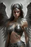Placeholder: sexy female warrior angel with black wings