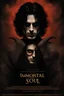 Placeholder: Movie Poster -- "Immortal Soul," Starring Paul Stanley as the evil vampire and Timothee Chalamet as Malcolm Stark - After witnessing the murder of his wife, at the hands of an evil vampire, he vows to avenge her death - in the art style of Boris Vallejo, Frank Frazetta, Julie bell, Caravaggio, Rembrandt, Michelangelo, Picasso, Gilbert Stuart, Gerald Brom, Thomas Kinkade, Neal Adams, Jim Lee, Sanjulian, Thomas Kinkade, Jim Lee,