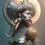 Placeholder: ssango fantasy, fantasy magic, intricate, sharp focus, illustration, highly detailed, digital painting, concept art, matte, artgerm and paul lewin and kehinde wiley, masterpiece silver elephant head bronze Asian African girl nice breast Afo hair turquoise sun moon waves