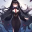 Placeholder: Clear focus, high resolution, black long fluffy hair, red eyes, wearing a detailed outfit