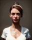 Placeholder: waitress woman muppet head, skin body and arms, concept art, retro style, smooth, unreal engine 5, god lights, ray tracing, RTX, lumen lighting, ultra detail, volumetric lighting, 3d.