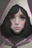 Placeholder: animation girl Wearing a black cloak White skin brown ayes small nose pink lips dimple chin