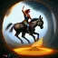 Placeholder: donkey jumping through ring of fire, fantasy art