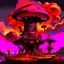 Placeholder: A fantabulous black, orange, and pink (((mushroom tower house))) erected atop a (geologic pillar), surrounded by the uncanny imaginative ((( swirling skies))), offset by the stark hues of a (neon-tinged nebulous space scape), within. captured by the hand a skilled master painter with a focus on (softly blurred compositions and voluminous lighting).