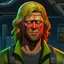 Placeholder: The submarine mechanic Blicke Blocknyckel, a blonde man with a mullet and muttonchops beard realistic grimdark