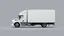 Placeholder: side profile of a white generic truck with cube box, pixxar