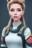 Placeholder: Belle delphine with hair in a military bun