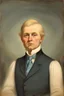 Placeholder: Old painting of a politician with blue eyes and blonde hair