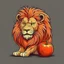 Placeholder: a lion with apple head