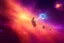 Placeholder: flying through a galaxy, nebula, purple and orange color scheme, high key lighting, volumetric light high details psychedelic background