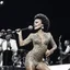 Placeholder: wild Eartha Kitt on stage at concert taratata, in leopard leotard