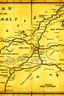 Placeholder: a scan of an ancient Cree Anishinaabe road map, hand drawn been stained and weathered, text is in Cree Syllabic