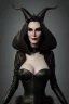 Placeholder: Carmen Dell`orifice as evil queen in black leather, leather, busty, cleavage, angry, stern look. character design by cory loftis, fenghua zhong, ryohei hase, ismail inceoglu and ruan jia. unreal engine 5, artistic lighting, highly detailed, photorealistic, fantasy