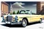 Placeholder: a true-to-life 1962 Mercedes Benz 300SE Convertible, centered, intricate, extreme detailed, photorealism, center view, city background, pivot on mercedes, pen and color marker, painting by cheryl kelley