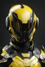 Placeholder: Portrait Yellow and black beeman from the future with armor 3/4