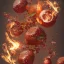 Placeholder: Pomegranate with skin made of fire and seeds made of sparkling white diamonds, with full details, fantasy, fantasy, 8k, 16k