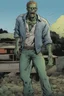 Placeholder: zombie, portrait, comic book, full body, standing, mean