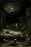 Placeholder: A black nightmare realm painted by Leonardo da Vinci