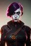 Placeholder: A portrait of post-apocalypse cyborg CHRISTINA HENDRICKS dresed in leather in a cyberpunk city, sci-fi fantasy style, volumetric lighting, particales,highly detailed,cinamatic, deep colours,8k.