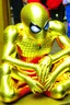 Placeholder: spiderman turning into a gold nugget