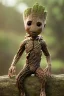 Placeholder: Groot toddler, full body, hair, bokeh, hyper realistic