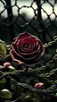 Placeholder: Rose-flower wrapped with barbed-wire, cinematic